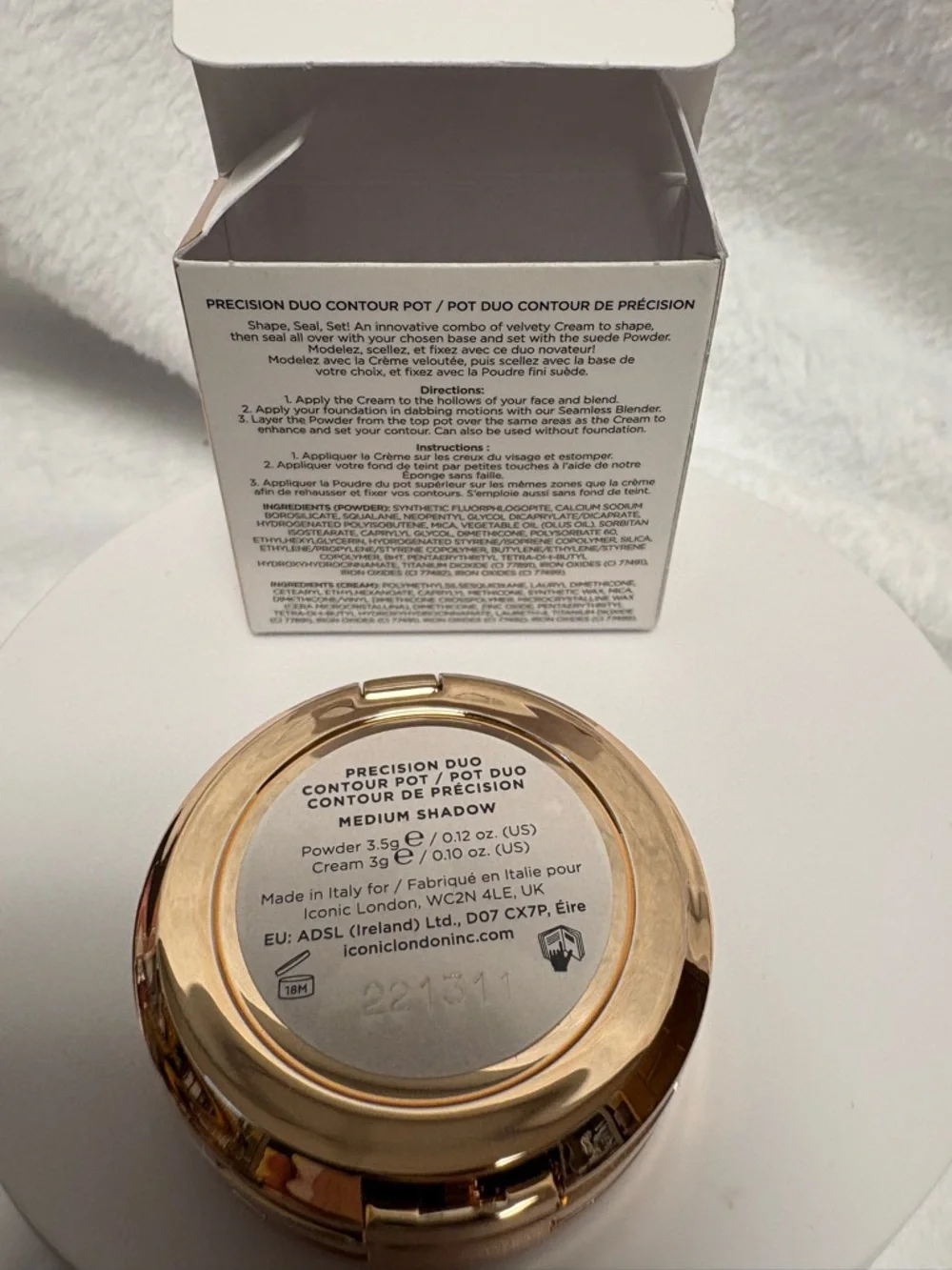 Iconic London Precision Duo Contour Pot Medium Shadow 0.12 & 0.10 oz NIB